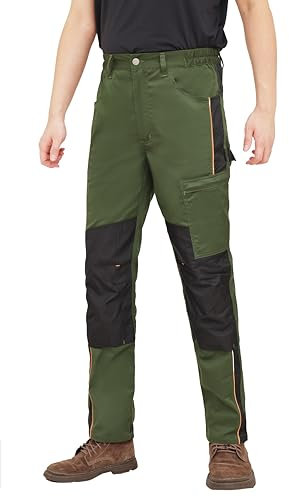 WORK IDEA Pantaloni da Lavoro Maschili in Stretch con Numerose Tasche e Tasche per Attrezzi