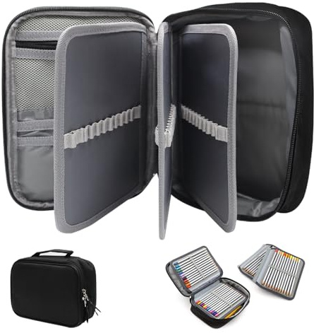 YDHfdc Estuche Escolar Grande 23x17x7cm Estuches Escolares Grandes Capacidad con 4 Compartimentos 72 Ranuras Desmontable Estuche Lapices para Niños, Niñas y Adultos
