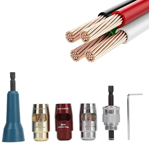 Drill Wire Stripper, Drill Wire Twister Electrician Tools, Automatic Wire Stripper Cable Wire Connector Tool Box for Electric Drill, Cable Stripping and Connector (1 Set)