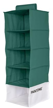 PANTONE™ Organiseur de rangement à suspendre 5 compartiments vêtements et accessoires, organisateur de placard vertical pliable, diviseurs pour armoire intérieure de rangement et vêtements 84 x 30 x