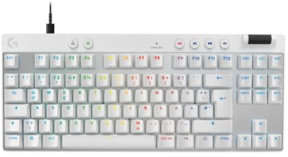 Logitech G PRO X TKL RAPID Tenkeyless kabelgebundene Gaming Tastatur | Magnetischen Analogschaltern, Rapid Trigger-Modus, einstellbarem Auslöser, anpassbarer RGB-Beleuchtung, DEU QWERTZ - Weiß