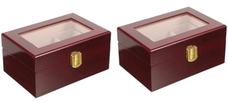 SAFIGLE 2St Uhrenbox Uhrenvitrine für Herren für Uhren uhrenaufbewahrungsbox für herren Uhrenhalter für Herren Uhrenhalter für Damen Uhrengehäuse Uhrenorganisator hölzern