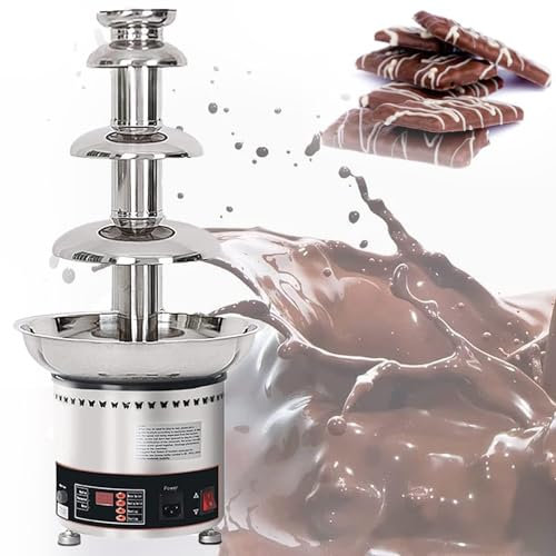 Fuente de chocolate fondue Fuentes De Chocolate De 4/5/6/7 Niveles, Gran Torre De Fondue De Chocolate, Cascada De Chocolate Caliente De Acero Inoxidable For Pastelería, Hotel, Casa, Restaurante(4 tier