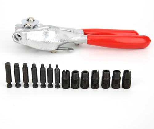 Kit de Perforatrices en Métal, Ensemble de Perforatrices en Métal Configuration Riche 16 Pièces en Acier au Carbone Facile à Mordre avec Plusieurs Buses pour la Construction pour