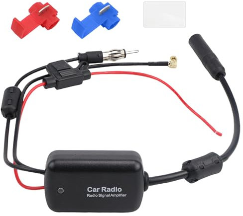 Amplificador Antena Radio Coche Amplificador Antena Coche FM/Am Dab Dab+ 12v-24v Alta Ganancia Bajo Ruido Compatible con Varios Vehículos para Audio Stereo Digital Car Radio