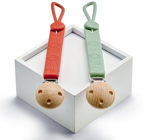 BLUE VIBES Catenella Portaciuccio In Silicone - Kit da 2 Catenella Ciuccio in Silicone Senza BPA - Ideale per Neonati e Bambini