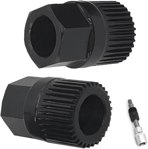 HARY 2Pcs Alternator Pulley Removal Tool, 33 Teeth Durable Engine Pulley Removal Tool for Audi A3 TT Volkswagen Ford Peugeot Vauxhall Easy Pulley Replacement