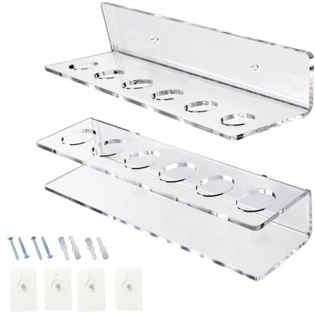 Pool-Queue-Wandregal – Pool-Queue-Rack | Acryl-Queue-Halter | Acryl-Billard-Pool-Rutenhalter | Pool-Tisch-Stick-Halter | hält 6 Pool-Queues Pool-Stick-Rack-Set für Billardbar, Billardclub