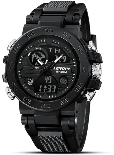 Mens Digital Watch Sports Waterproof Watch Stopwatch Alarm EL Backlight | Watches Men 3ATM Waterproof Digital Watches for Men with Stopwatch Alarm
