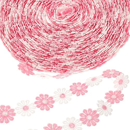 DIYEAH Elegante Spitzenstoff-applikation Mit Gänseblümchen-blumen 1 Rolle Spitzen-blumenbesatz Für Hochzeit Und Basteln