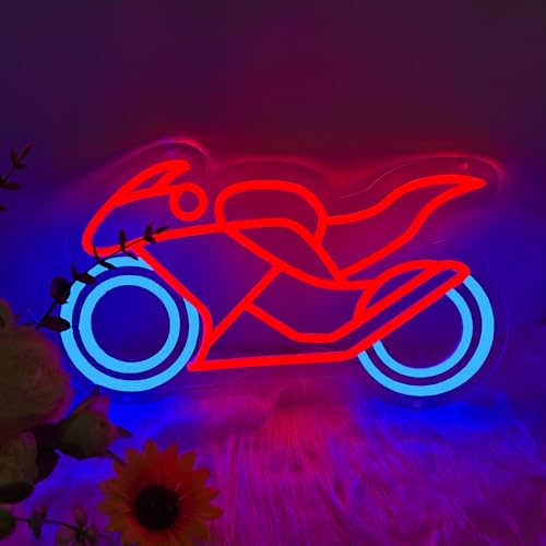Motorcycle Neon Signs for Wall Decor, VIP Neon Lights Signs for Room Decor, Led Light Up Sign with USB Powered for Bar, Hotel, Cafe, VIP Room, Home Decoration