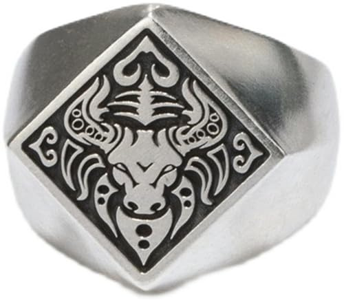 Tête de taureau Bague Vintage homme personnalité Totem motif sceau bijoux bague ouverte