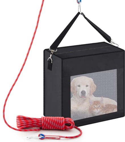 Dansydaisy Fire Evacuation Device Set Dog Pet up to 55 Pounds Fire Emergency Evacuation Bag 50 ft Rope Escape Bag Safe Equipment Compact Survival Kit Rescue for Animal Home Work(28 x 21 x 14 Inches)