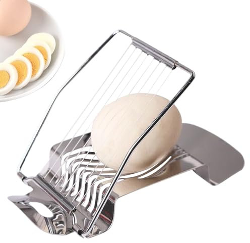 tiyiyok Cortador de Huevos Cocidos de Acero Inoxidable, Pelador de Huevos Cocidos Multiusos para Cortar Huevos Duros, Patatas, Kiwis, Plátanos, Tomates, Herramienta de Cocina Práctica y Resistente