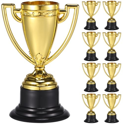 NOLITOY Mini Pokale Für Kinder Goldene Trophäe Mit Schwarzem Sockel Kinderpreis-Trophäe Für Wettbewerbe Schulveranstaltungen Partyspiele Und Belohnungspreise