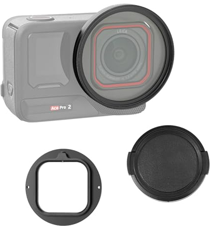 PULUZ UV-Objektivfilter-Adapterring-Set für Insta360 Ace Pro 2, mit Objektivdeckel Action-Kamera, 52 mm Filterhalter, Zubehör für Ace Pro 2