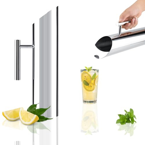 Rankomu Edelstahl Wasserkrug 1.7L mit Eisstopper – Krug für Kalte Getränke, Tee, Saft – Elegante Karaffen für Haushalt, Hotel, Bar (1700 ML)