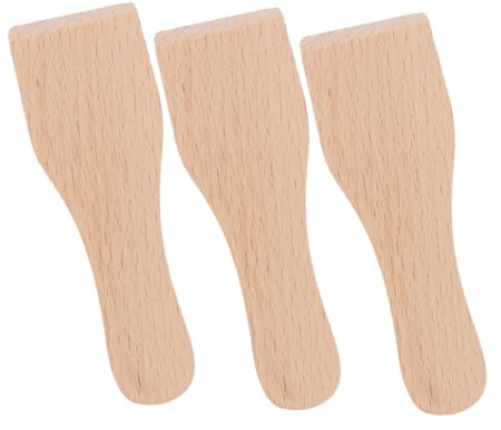Yardwe 3 pièces Lot de Spatules Bois pour Cuisson Grattoirs Pâtisserie Multi-usages Lisses Raclette Pratique pour Pizza Beurre et Gâteau Ustensiles de Cuisine Résistants et Légers