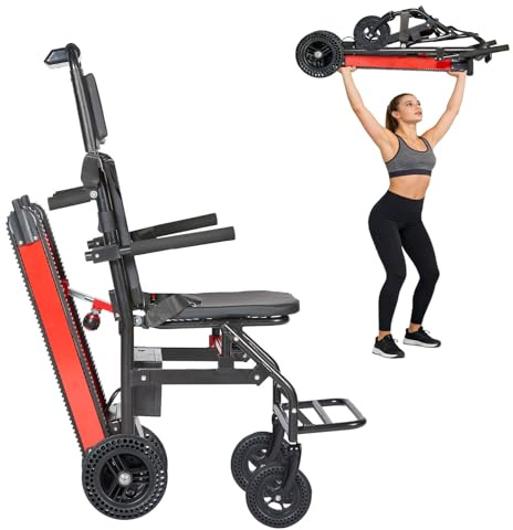 Treppensteiger,Faltbarer Elektrischer Rollstuhl,Elektrischer Treppenlift,Inklusive 13-Ah-Akku,Tragkraft 250 Kg,Zum Transport Von Patienten Treppen Hinauf Und Hinunter 13AH