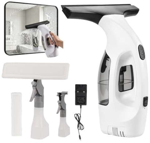 Window Cleaning Equipment Window Vac with 1.5 KPA Suction, 150ml Dirty Water Tank, 28cm Rubber Blade, 3000mAh Battery, Window Cleaner for Glass, IPX4 Waterproof,Mirrors & Tiles