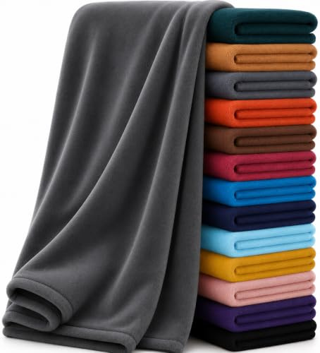 BedLooms Fleece Blanket Single Grey Throw for Sofas Fluffy Blankets