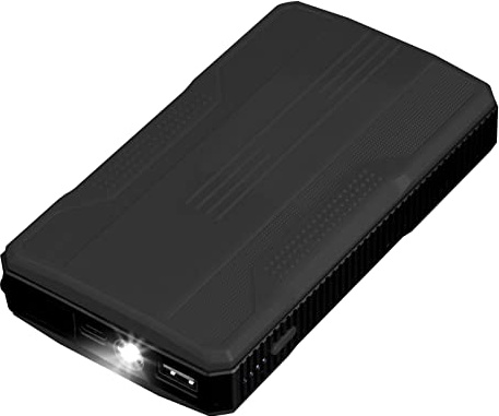 Vigcebit Démarreur de Voiture 20000 mAh 12 V, Banque d'alimentation Portable, Bloc d'alimentation de Batterie de Voiture Automatique avec Lampe de Poche LED, Double Port USB Multi-Sauvegarde, Noir