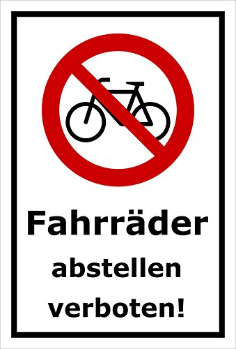 Melis-Folienwerkstatt Schild - Fahrräder abstellen - 30x20cm | 3mm Aluverbund – S00050-042-A -20 Varianten