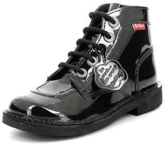 Kickers Kick Col, Botas Slouch para Niñas, Negro (Noir Vernis Perm 83), 39 EU