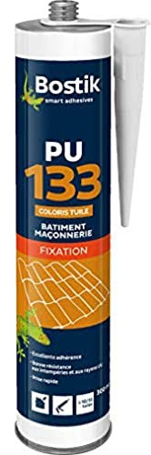Bostik PU133 - Mastic de Fixation Hautes Performances Pour Collage et Jointoiement De Tuiles - Formule Polyuréthane - Extérieur - Couleur : Tuile - 1 Cartouche 300 ml