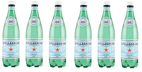 San Pellegrino Acqua Lot de 6 bouteilles d'eau minérale PET d'Italie 75 cl