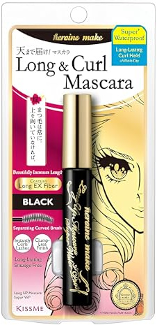 HEROINE MAKE by KISSME Waterproof Mascara Black | Tubing Mascara Volume and Length by Defining Fiber for Long and Curl Eye Makeup for Women, Made in Japan, Black, 1 EA