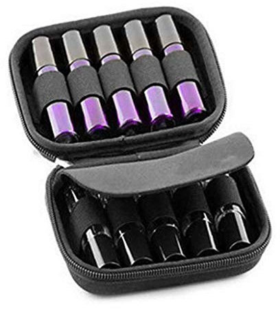 WZCXYX 10 Slot Flasche Fall Schutz Für 10 Ml Rollen ätherische Öle Flasche Aufbewahrungstasche Reisen Traging Organizer Inhaber Makeup-Rangement(Color:schwarz)