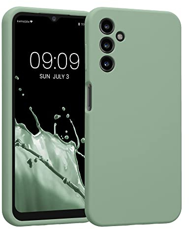kwmobile Case Compatible with Samsung Galaxy A14 5G Case - Slim TPU Silicone Phone Cover - Soft Touch Finish - Pottery Green