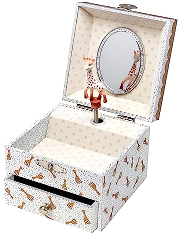 Trousselier - Spieluhr Sophie die Giraffe – Schmuckkästchen & Schätze Musik im Dunkeln – Geschenk für Kinder Mädchen und Jungen – leuchtet in der Nacht – Musik Einladung zum Tanz