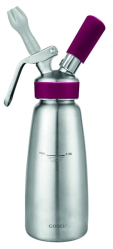 GOBEL - Siphon de cuisine professionnel INOX - Siphon chantilly cuve et tête INOX - 0.5L - Qualité professionnelle (conforme NF D21-901)