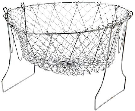 CanEve sz Strainers for Kitchen Foldable Steam Rinse Strain, Stainless Steel Folding Frying Basket Colander Sieve Mesh Strainer Kitchen Cooking Tools Accessories. Basket