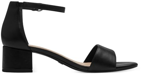Tamaris Damen Sandaletten, Frauen Sandalen,offene Schuhe,Riemchensandalen,elegant,Leichter Absatz,Sommerschuhe,Strandschuhe,Black MATT,37 EU