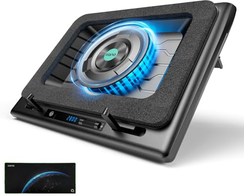 llano Refroidisseur Ordinateur Portable de Jeu avec Commande Tactile en continu et Tapis de Souris 3 Ports USB A Extra Large et Puissant Ventilateur Turbo pour Ordinateur Portable 15-19'' (sans RVB)