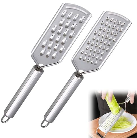 2 Piezas de Ralladores de Cocina de Acero Inoxidable, Herramienta Ralladora Fina, con Agujero para Colgar y Hoja Afilada, Rallador de Limón Portátil, para Chocolate, Zanahoria, Jengibre