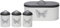 simpa 4PC White and Grey Butterfly Design Kitchen Storage Set: Tea, Coffee, Sugar & Bread Bin Set.