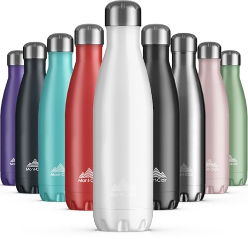 Stainless Steel Water Bottle Borraccia Termica 500ml in Acciaio Inox | Borracce Termiche, 12h di Bevanda Calda e 24h Fredda, Senza BPA, Bottiglia Acqua, Rimani Idratato - Bianca