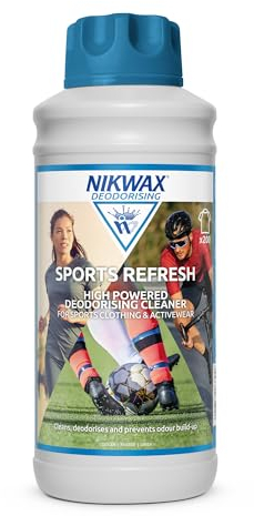 Nikwax SPORTS REFRESH - Sports Wash Detergent & Powerful Odour Eliminator. Deodorising Cleaner for Activewear, Fitness, Gym Clothes, and Sports Kits - Prevents Odour Build-up, Fresh Scent (1 Litre)