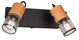 lightling 2-flammige Wandlampe Aileen, Wandspot, Strahler, Wandmontage, inkl. Ein- und Ausschalter, IP20 Indoor, exkl. 2 x E14 max. 15W, Höhe 19 cm, Breite 26 cm, Metall, schwarz matt