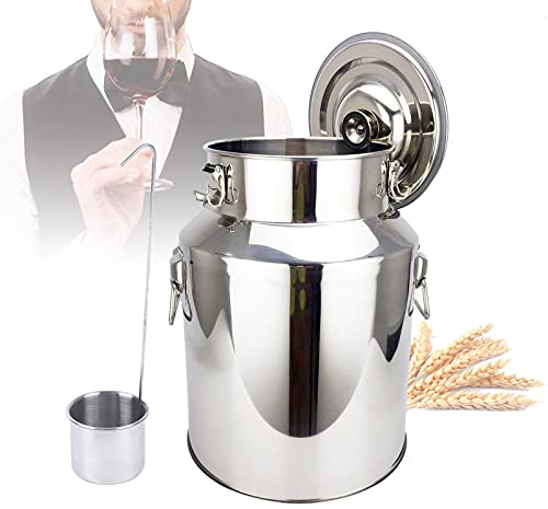 Charocean 18L Milchkanne Edelstahl mit Deckel, Milchkännchen mit Drei Verschlussclips und Silikondichtung, Molkerei Milch Kanne zum Transportieren oder zur Aufbewahrung (18L)
