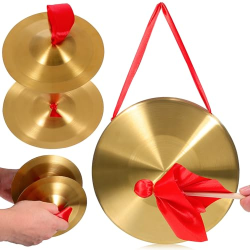 CORHAD Gong y Platillos Gong Chino Ópera Instrumentos De Percusión De Mano Para Piscina Incluye Martillo