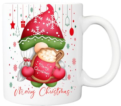 Pickhut Christmas gonk gnome hot Chocolate Mug, Christmastime Movie Cup, Secret Santa, Stocking Filler, Gonk Lover Gifts, for Christmas, Birthday, Xmas eve Box (Female Gonk)