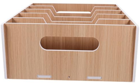 DIYEAH Bargeldschublade Mit Mehreren Fächern Geldorganizer Für Büro Und Schule Holzoptik Mehrzweck Kassierer Für Münzen Und Scheine Für Supermärkte Und Geschäfte