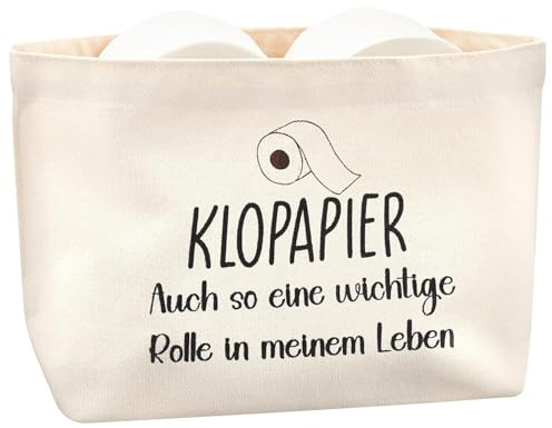 Witzige Toilettenpapier Aufbewahrung Klopapier Aufbewahrung Lustiger Klorollenaufbewahrung Toilettenpapierhalter Lustig, Weiße Stofftasche 22x19x12cm