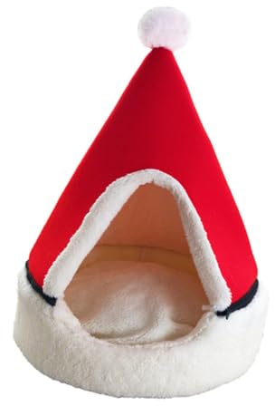 HEMOTON Katzenhaus in Form Eines Weihnachtsbaums Haustierbett Für Katzen Kleine Hunde Igel Welpen Winddicht Warm Waschbar Haustierzelt Schlafplatz Für Haustiere