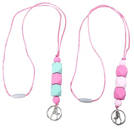 Gogogmee 2piezas Collar De Suéter De Cuentas De Cadena Colgante Para Llaves Cordón Exquisito Para Mujer Para Diario y Actividades Al Aire